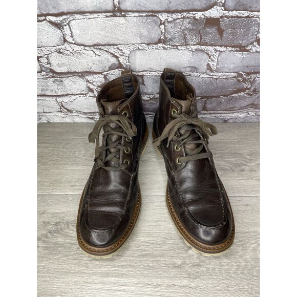 John Varvatos Eric Brown Leather Lace Moc Toe Work Chukka Boots Men 42EU/9M US main image 11